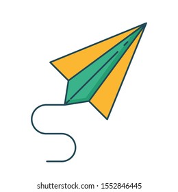 Education & School line icons for plane & toy 