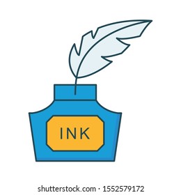 Education & School line icons for  pot  & inkwell