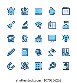 Education and school line icons set. Modern graphic design concepts, simple symbols, elements, pictograms collection. Minimal thin line design. Premium quality. Pixel perfect. Vector outline icons