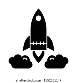 Education & School line icons for spaceship  & start 