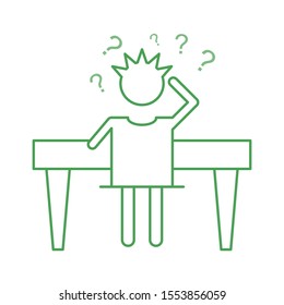 Education & School line icons for thinking  & FAQ 