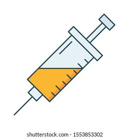 Education & School line icons for vaccine &  syringe