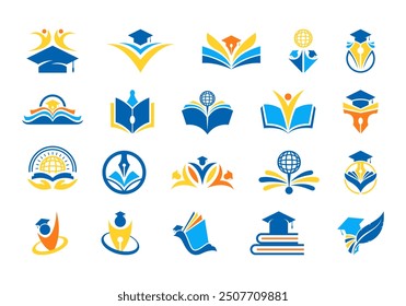 Education School Logo Element Set