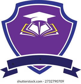 Education school logo template, in vector illustration.
Costume logo create, in vector file  
Generic academic emblem design ideal for schools, colleges, universities, training centers, e-learning platforms, stationery, branding and educational marketing materials.