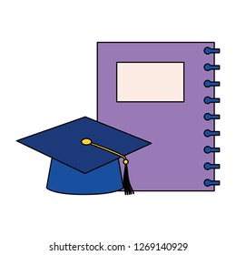 education school notebook and gradution hat