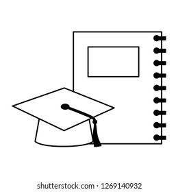 education school notebook and gradution hat