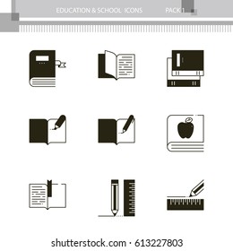Education and School outline icon collection