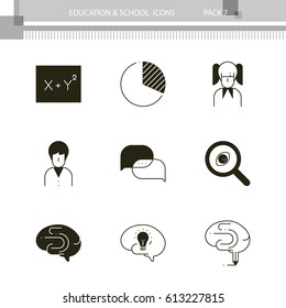 Education and School outline icon collection