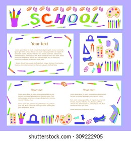 Education / school pattern, brochure. Vector template.