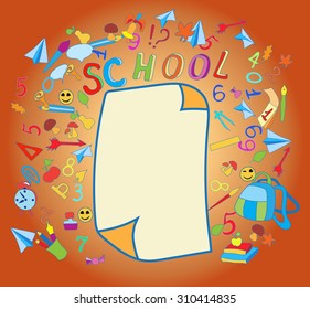 Education / school pattern, brochure. Vector template.