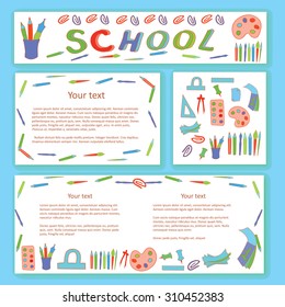 Education / school pattern, brochure. Vector template.