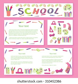 Education / school pattern, brochure. Vector template.