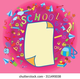 Education / school pattern, brochure. Vector template.