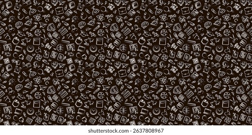 Education and school pattern hand drawn school supplies