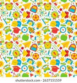 Education and school pattern icons school supplies