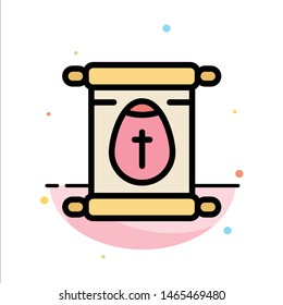 Education, School, Scroll, Easter Abstract Flat Color Icon Template. Vector Icon Template background