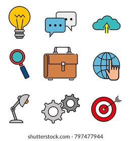 education school set icons