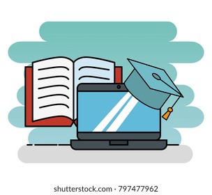 education school set icons