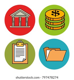 education school set icons