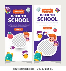 Education school stories social media template design