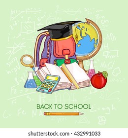 Education school subjects open book knowledge vector illustration 