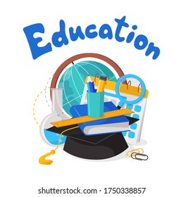 education, school subjects, text, icon