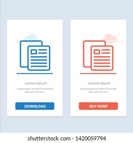 Education, School, Test, School  Blue and Red Download and Buy Now web Widget Card Template