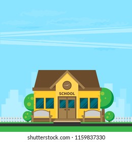 Education. School. University. Flat vector