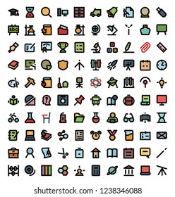 Education school university learning solid icon set
