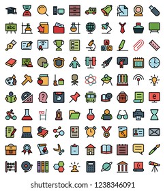 Education school university learning solid icon set