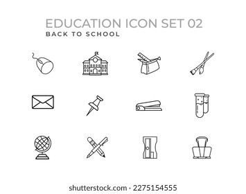 Education, school and university vector line icons Set in flat design. back to school vector elements icon design 