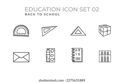 Education, school and university vector line icons Set in flat design. back to school vector elements icon design