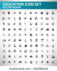 Education and school vector icon set