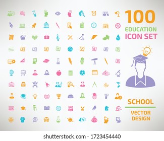 Education and school vector icon set design
