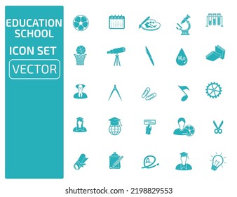 Education and school vector icon set