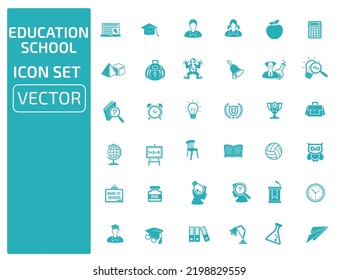 Education and school vector icon set