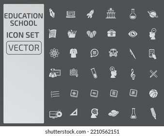 Education and school vector icon set