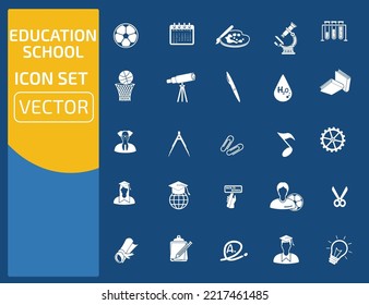 Education and school vector icon set