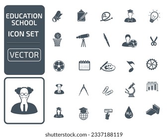 Education And School Vector Icon Set