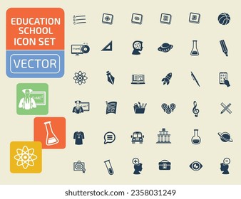 Education And School Vector Icon Set