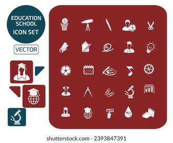 Education And School Vector Icon Set