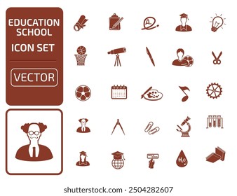 Education And School Vector Icon Set