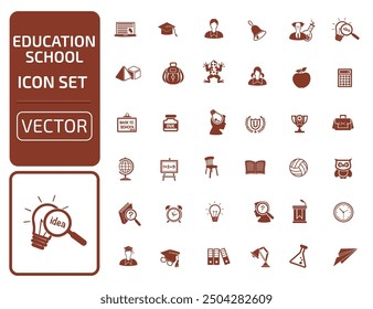 Education And School Vector Icon Set