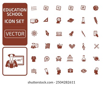 Education And School Vector Icon Set