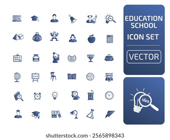 Education And School Vector Icon Set