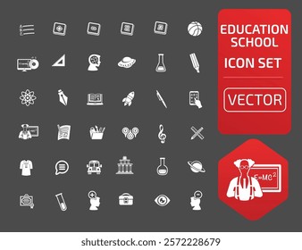 Education And School Vector Icon Set