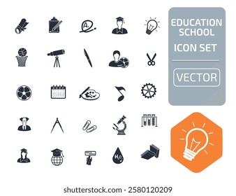 Education And School Vector Icon Set