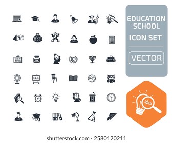 Education And School Vector Icon Set