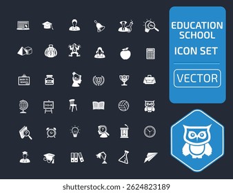 Education And School Vector Icon Set
