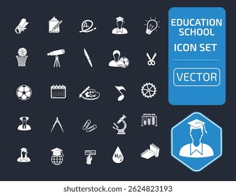 Education And School Vector Icon Set